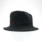 Polo by Ralph Lauren 90s Bucket Hat, Medium, Black Cotton, Small Pony Embroidery