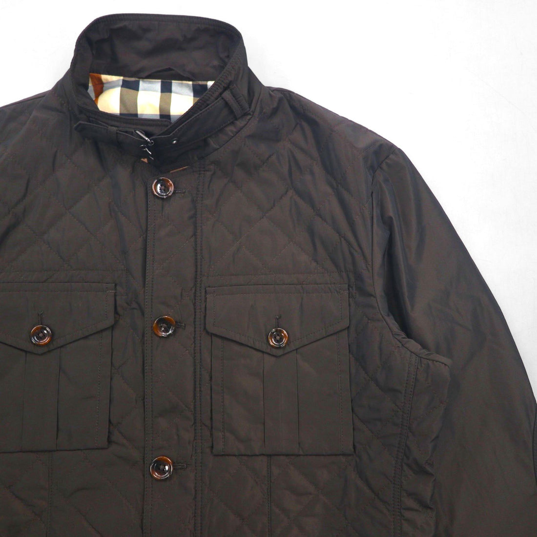 DAKS 4-Pocket Hunting Jacket, Size M, Quilted, Padded, Chin Strap, Elbow Patches, Made in Japan
