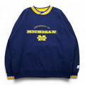 STARTER 90年代 カレッジ刺繍 リブライン スウェット XL ネイビー MICHIGAN ミシガン