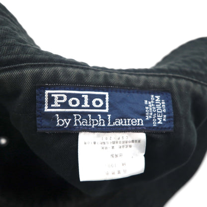 Polo by Ralph Lauren 90s Bucket Hat, Medium, Black Cotton, Small Pony Embroidery