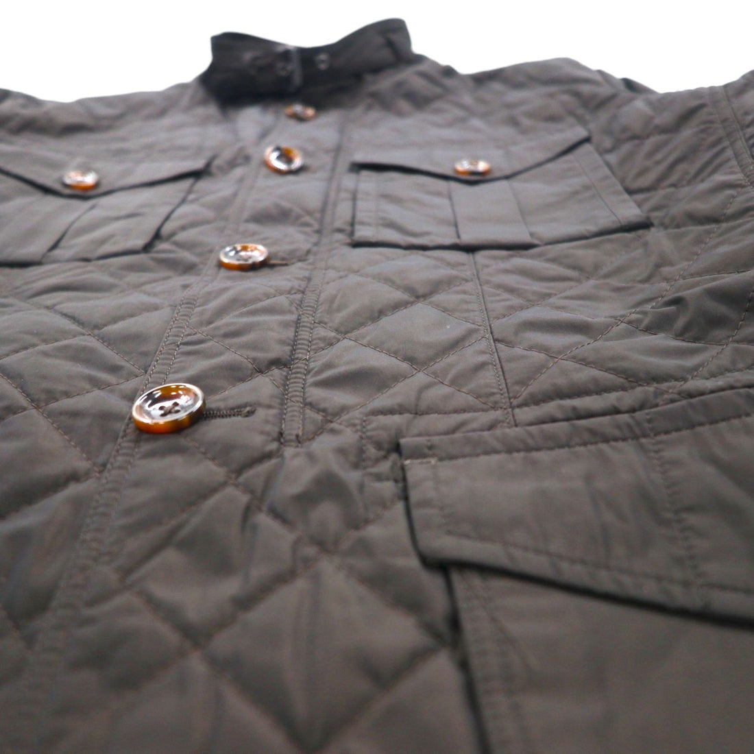 DAKS 4-Pocket Hunting Jacket, Size M, Quilted, Padded, Chin Strap, Elbow Patches, Made in Japan