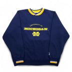 STARTER 90年代 カレッジ刺繍 リブライン スウェット XL ネイビー MICHIGAN ミシガン
