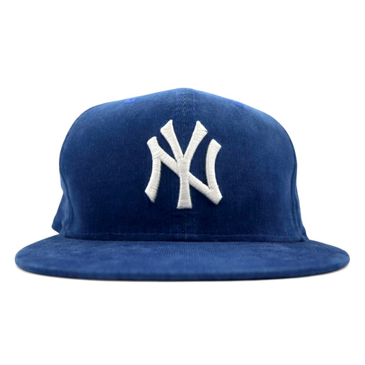 NEW ERA ベースボールキャップ 59.6cm ブルー コーデュロイ MLB ニューヨーク ヤンキース New York Yankees