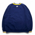 STARTER 90年代 カレッジ刺繍 リブライン スウェット XL ネイビー MICHIGAN ミシガン