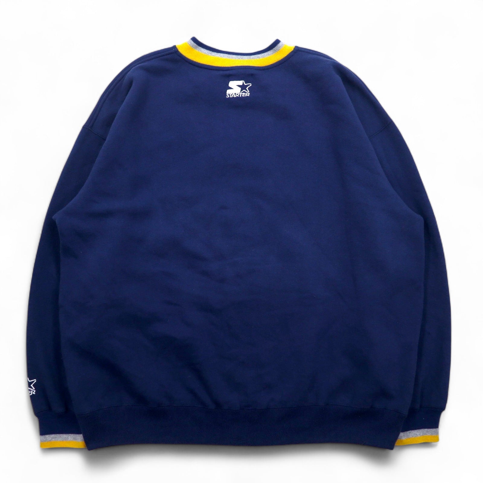 STARTER 90年代 カレッジ刺繍 リブライン スウェット XL ネイビー MICHIGAN ミシガン