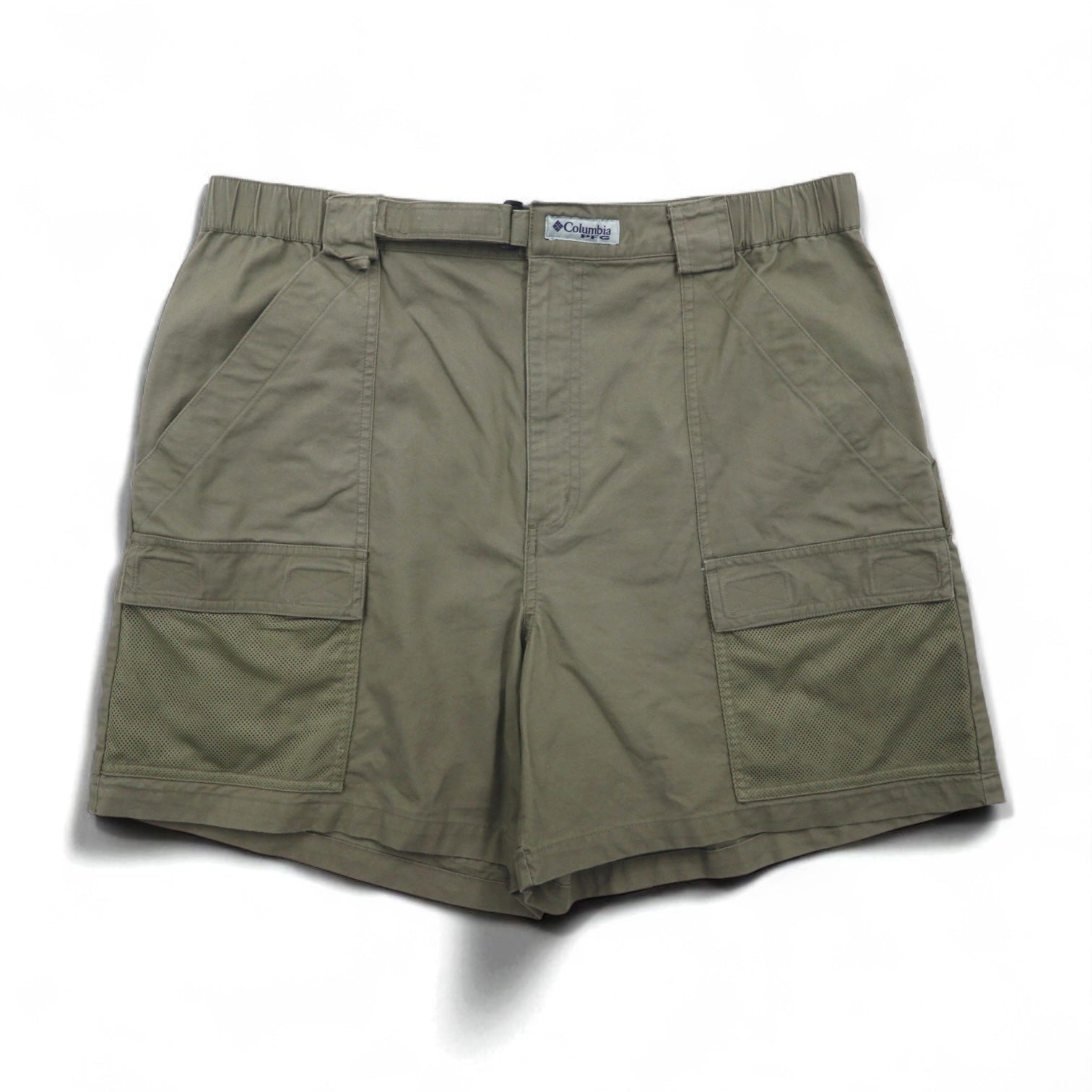 Columbia PFG Bush Shorts, Large, Khaki, Cotton, Pocket, FM8100