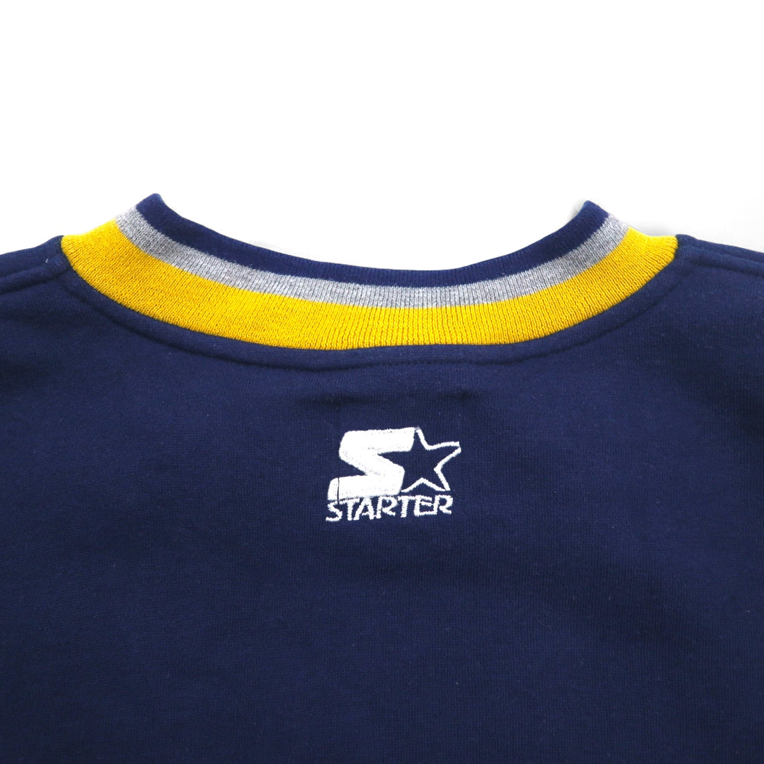 STARTER 90s College Embroidery Rib Line Sweatshirt XL Navy MICHIGAN