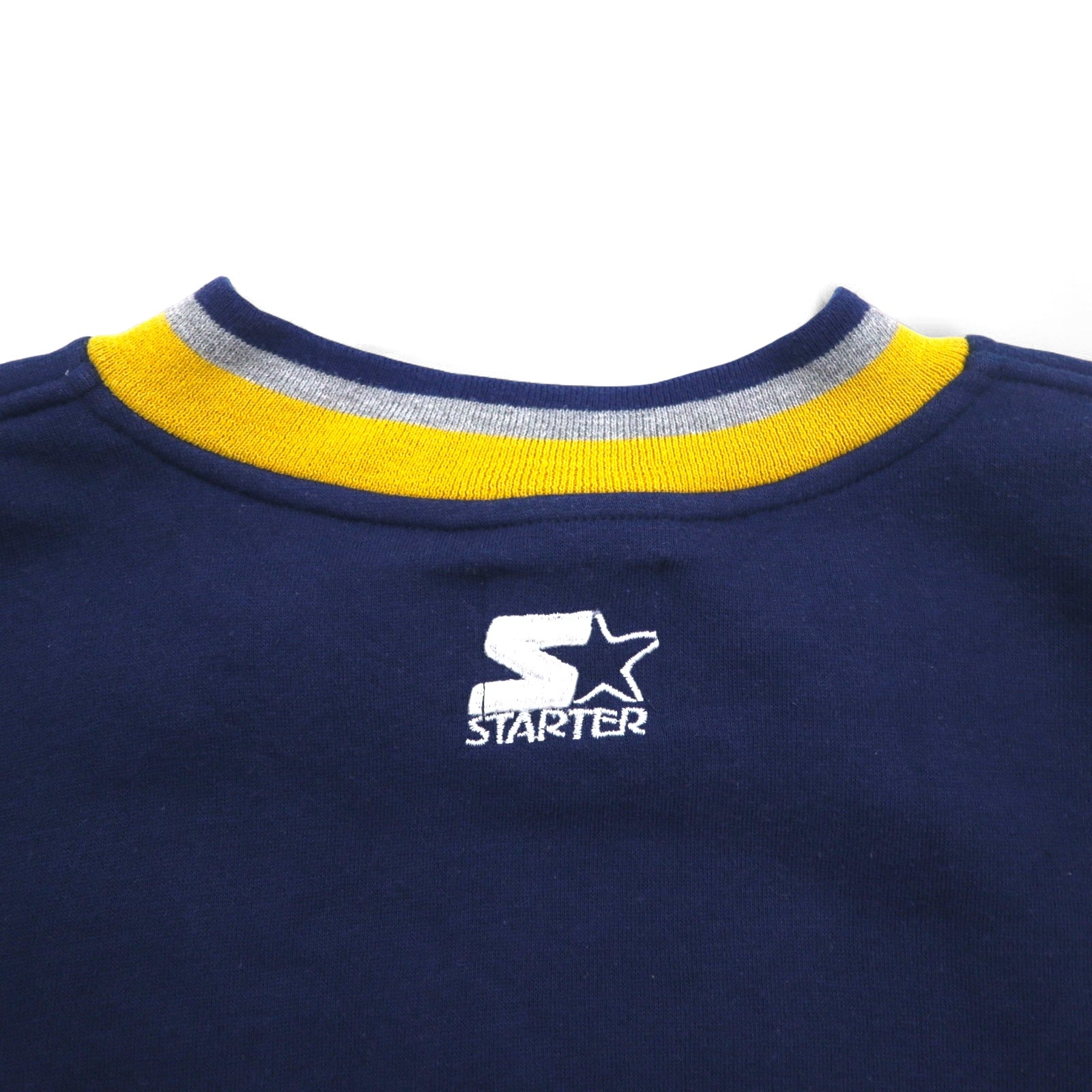 STARTER 90年代 カレッジ刺繍 リブライン スウェット XL ネイビー MICHIGAN ミシガン