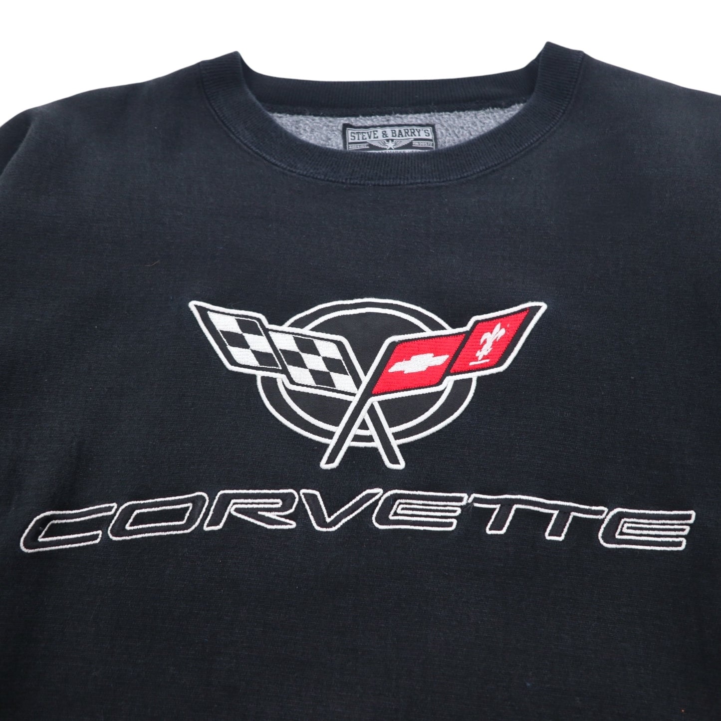 STEVE & BARRY'S 90年代 リバースウィーブ スウェット XL ブラック CORVETTE シボレー 刺繍