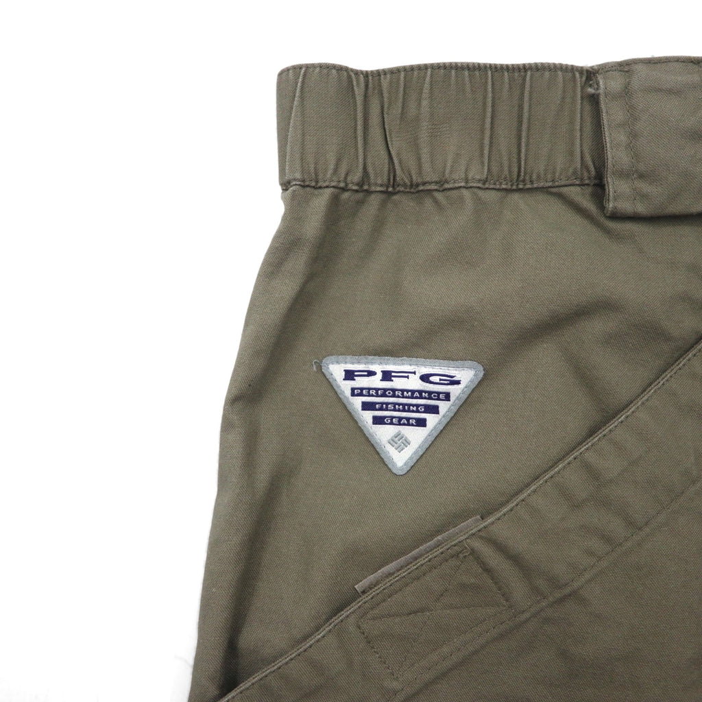 Columbia PFG Bush Shorts, Large, Khaki, Cotton, Pocket, FM8100
