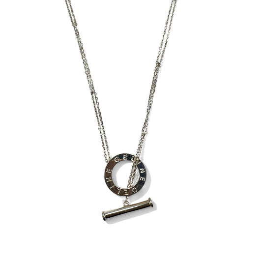 日本然リトテ-古着オンライン-CELINE サークルロゴ トグル ネックレス ペンダント シルバー SILVER 925-CELINE Circle Logo Toggle Necklace Pendant Silver SILVER 925