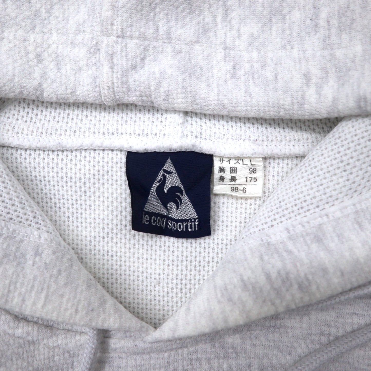 le coq sportif 90年代 ロゴプリント プルオーバーパーカー セットアップ ジャージ LL グレー トリコロール ポリエステル コットン 日本製