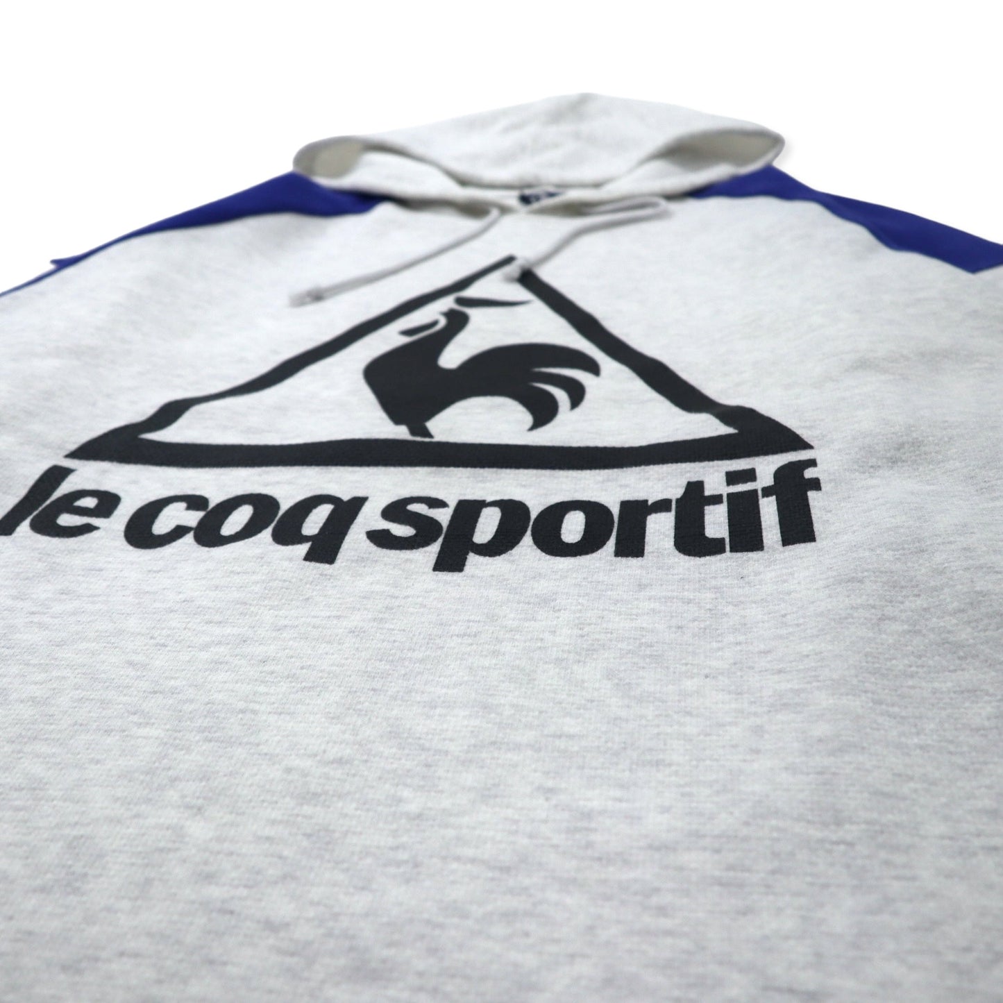 le coq sportif 90年代 ロゴプリント プルオーバーパーカー セットアップ ジャージ LL グレー トリコロール ポリエステル コットン 日本製