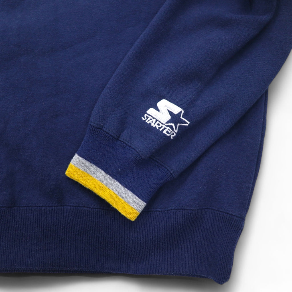 STARTER 90年代 カレッジ刺繍 リブライン スウェット XL ネイビー MICHIGAN ミシガン