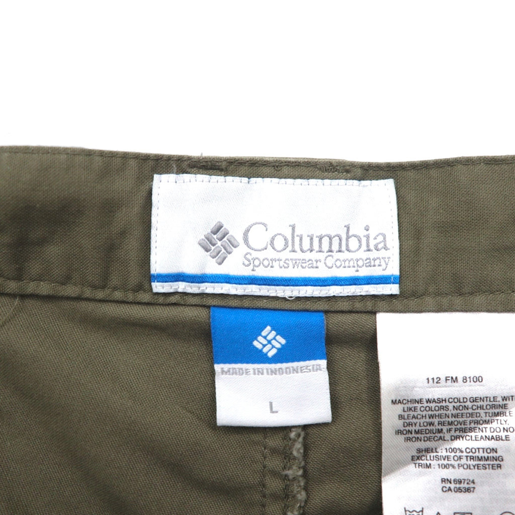 Columbia PFG Bush Shorts, Large, Khaki, Cotton, Pocket, FM8100