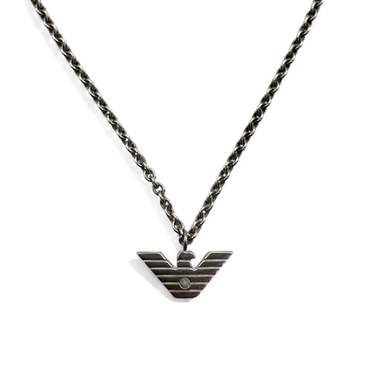 日本然リトテ-古着オンライン-EMPORIO ARMANI イーグル ロゴ チェーン ネックレス シルバー SILVER 925-EMPORIO ARMANI Eagle Logo Chain Necklace Silver SILVER 925