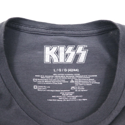 KISS Rock Band T-Shirt, Size L, Gray, Cotton, ROCK AND ROLL ALL NITE