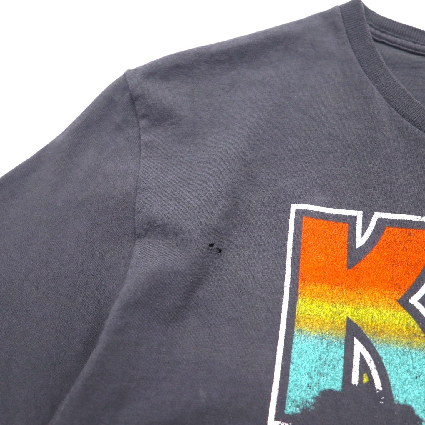 KISS Rock Band T-Shirt, Size L, Gray, Cotton, ROCK AND ROLL ALL NITE