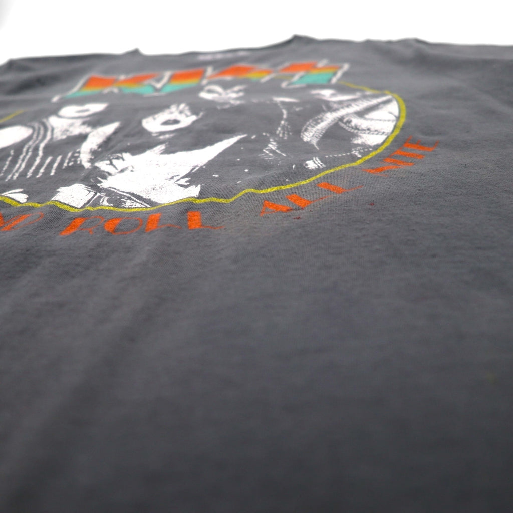 KISS Rock Band T-Shirt, Size L, Gray, Cotton, ROCK AND ROLL ALL NITE