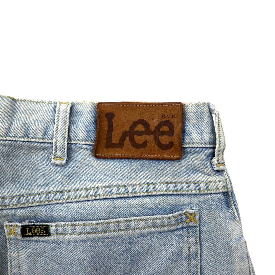 Lee RIDERS Denim pants L Blue Cotton Leather patch Zip fly