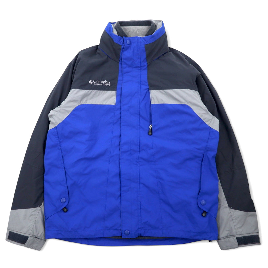 日本然リトテ-古着オンライン-Columbia 3WAY マウンテンパーカー M ブルー ナイロン フリース ライナー フード収納式 ロゴ 刺繍 Bugadoo スリランカ製-Columbia 3WAY Mountain Hoodie M Blue Nylon Fleece Liner Hoodie Retractable Logo Embroidery Bugadoo Sri Lanka Made