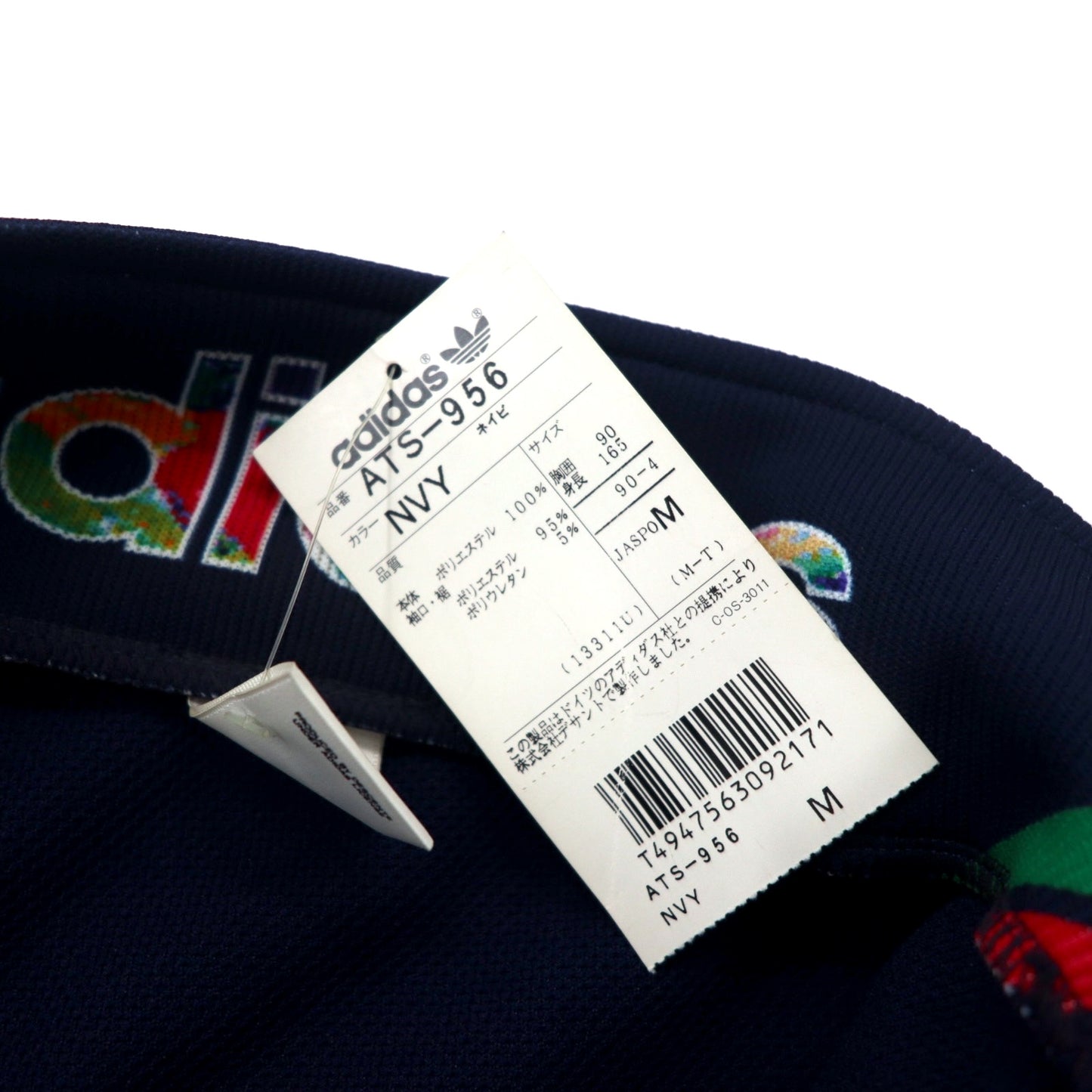 adidas 90年代 デサント社製 トラックジャケット ジャージ M ネイビー ポリエステル トレフォイルロゴ刺繍 日本製 未使用品