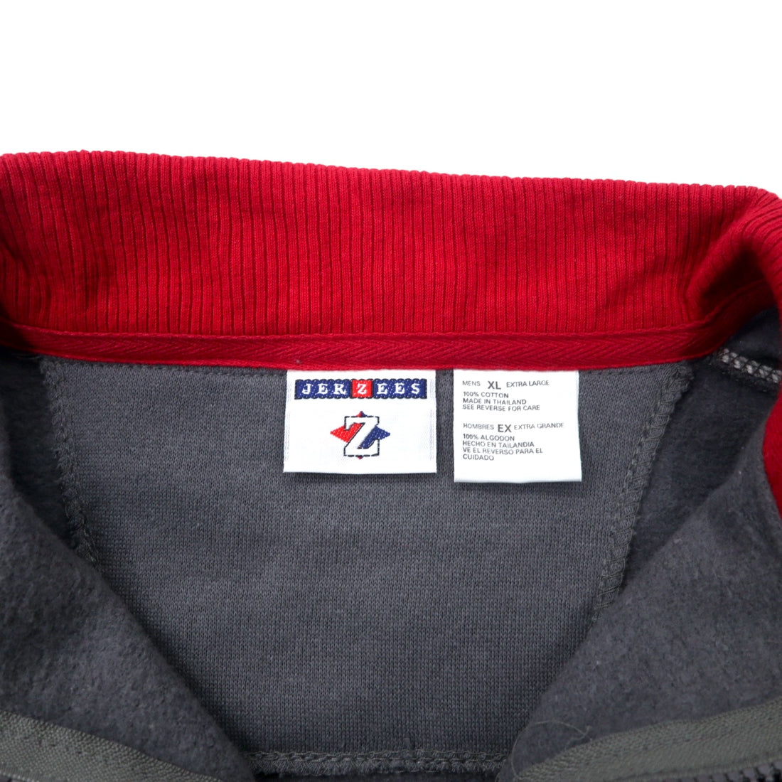 JERZEES Half Zip Sweatshirt XL Gray Cotton Big Size