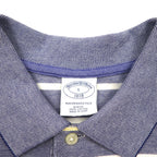 Brooks Brothers  ボーダー ポロシャツ L ブルー PERFORMANCE POLO SLIM FIT