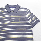 Brooks Brothers  ボーダー ポロシャツ L ブルー PERFORMANCE POLO SLIM FIT