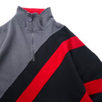JERZEES Half Zip Sweatshirt XL Gray Cotton Big Size