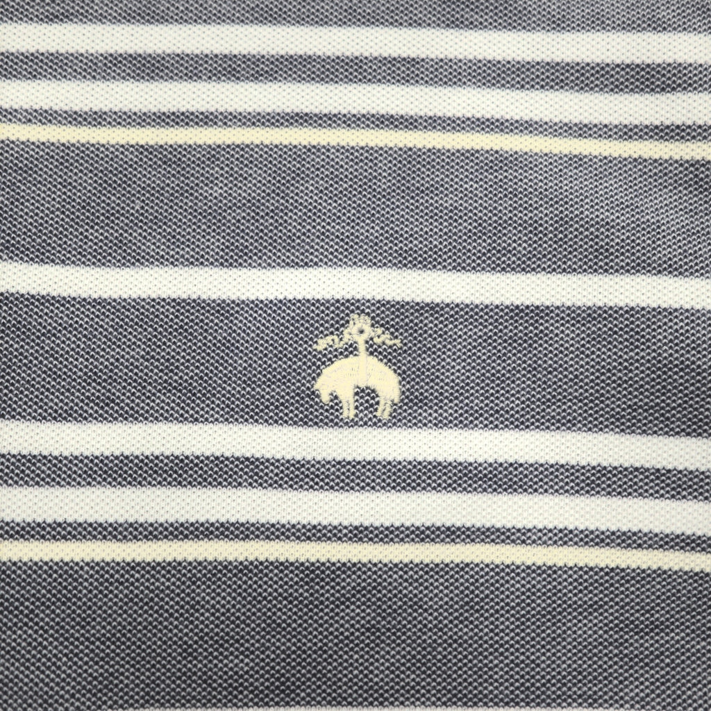 Brooks Brothers  ボーダー ポロシャツ L ブルー PERFORMANCE POLO SLIM FIT