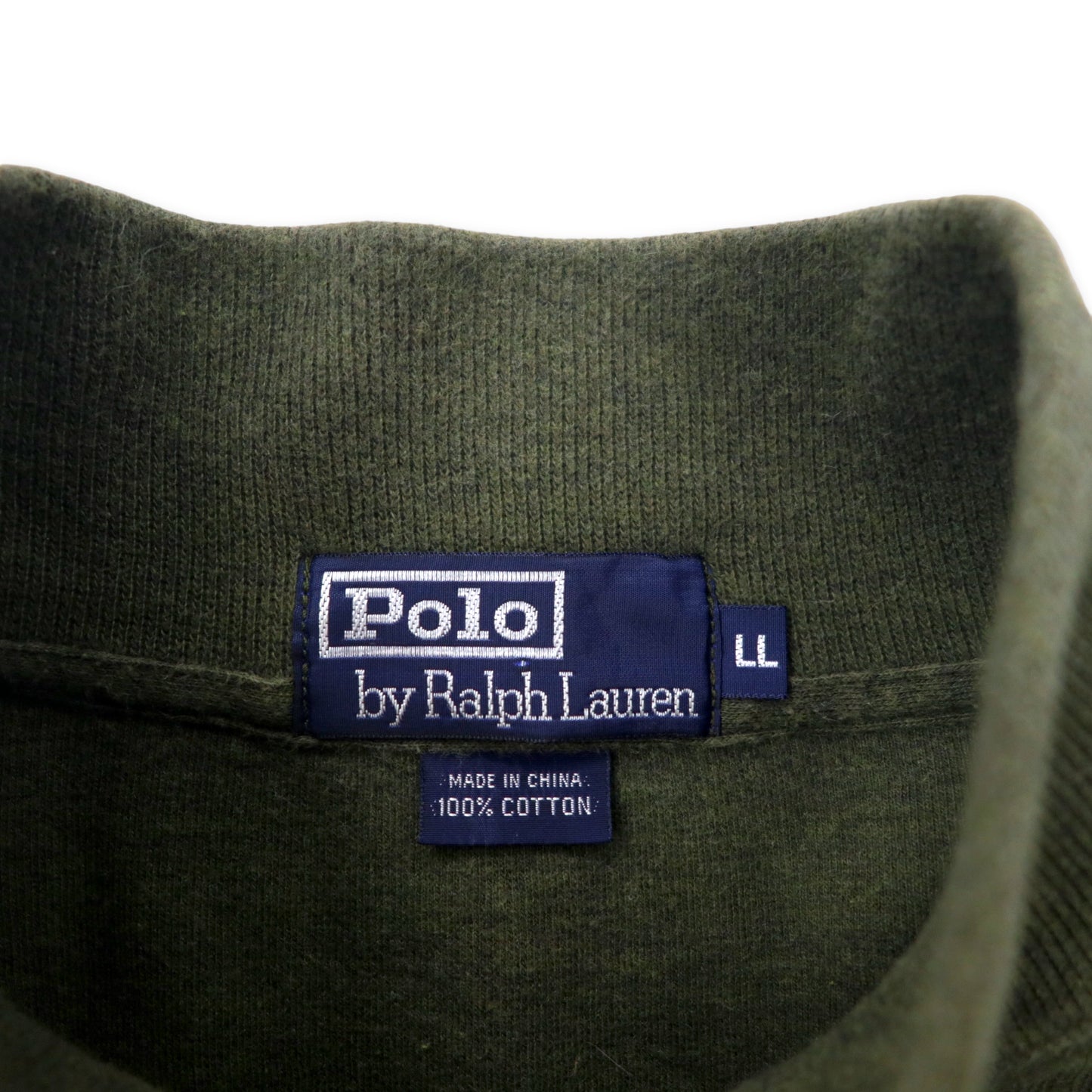 Polo by Ralph Lauren ハーフジップ スウェットシャツ LL グリーン コットン スモールポニー刺繍