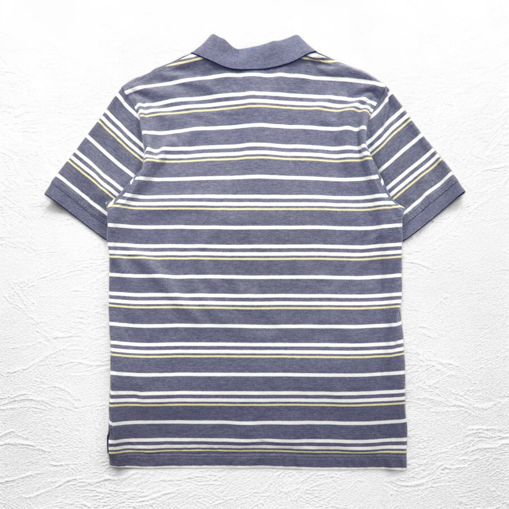 Brooks Brothers  ボーダー ポロシャツ L ブルー PERFORMANCE POLO SLIM FIT