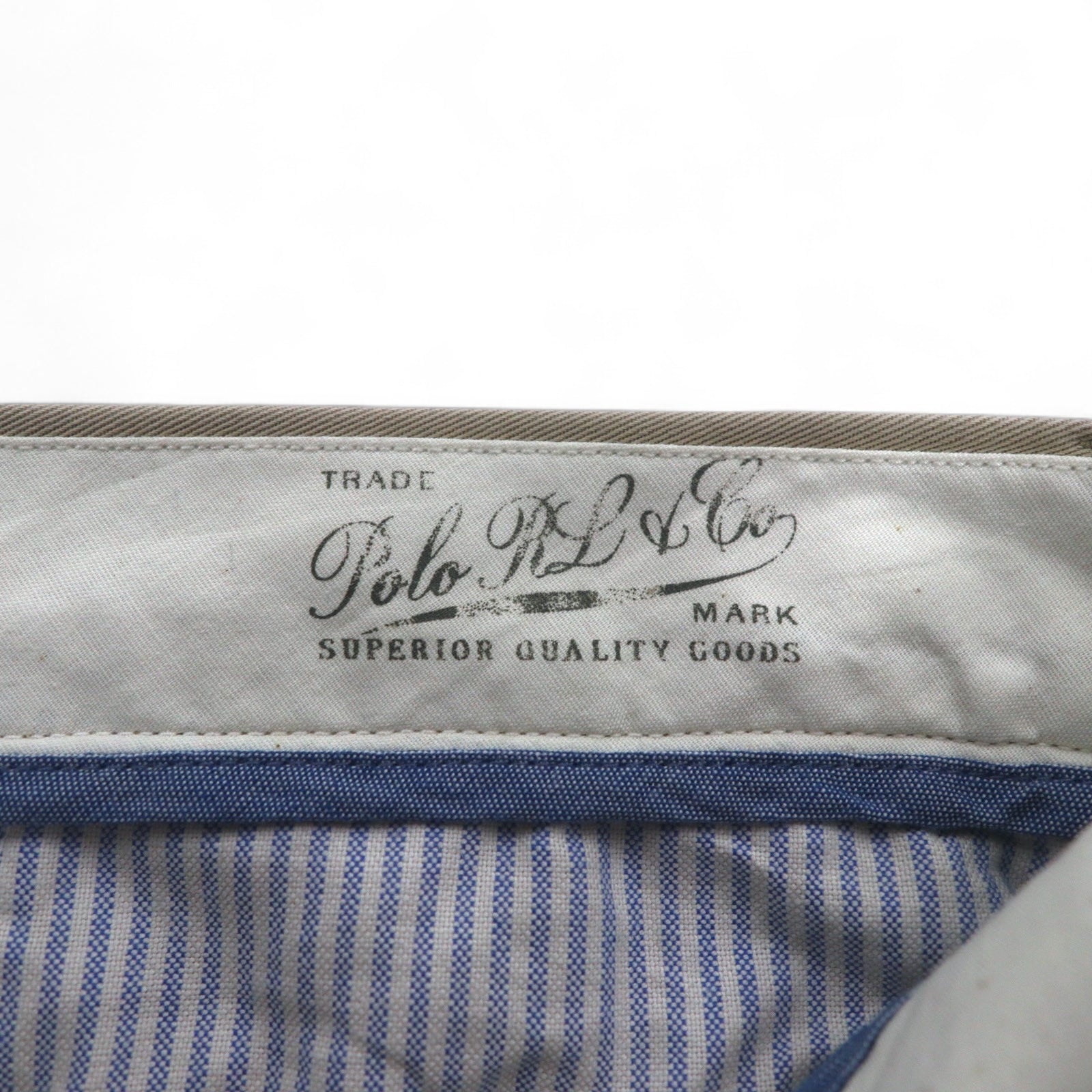 POLO RALPH LAUREN Polo Chino Pants, Medium, Beige, Classic Fit, Made in Sri Lanka