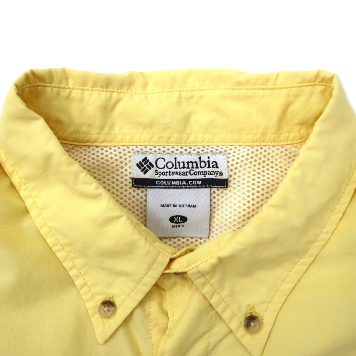 Columbia PFG バハマ II ショートスリーブシャツ フィッシングシャツ XL イエロー ナイロン ONNI-SHADE ビッグサイズ BAHAMA II S/S SHIRT FM7047