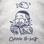 sillage Hanging Fleece Wide Hoodie, Free Size, Gray, Oppai B-Boy, Made in Japan