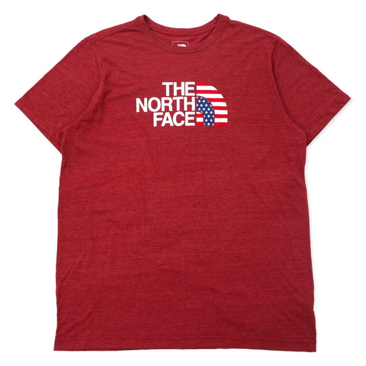 日本然リトテ-古着オンライン-THE NORTH FACE ロゴプリント Tシャツ XL レッド ポリエステル SLIM FIT US規格 エルサルバドル製-THE NORTH FACE Logo Print T-Shirt XL Red Polyester SLIM FIT US Standard El Salvador Made