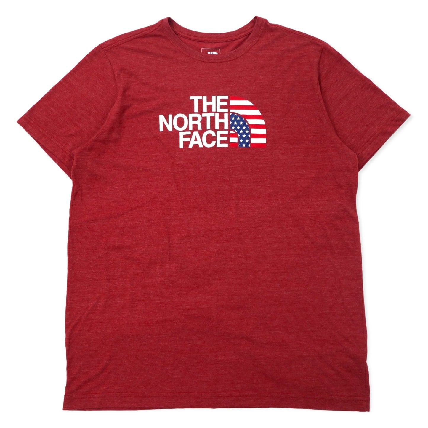 THE NORTH FACE ロゴプリント Tシャツ XL レッド ポリエステル SLIM FIT US規格 エルサルバドル製