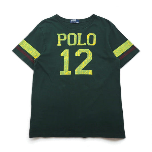 Polo by Ralph Lauren 90年代 ナンバリング フットボール Tシャツ M グリーン コットン