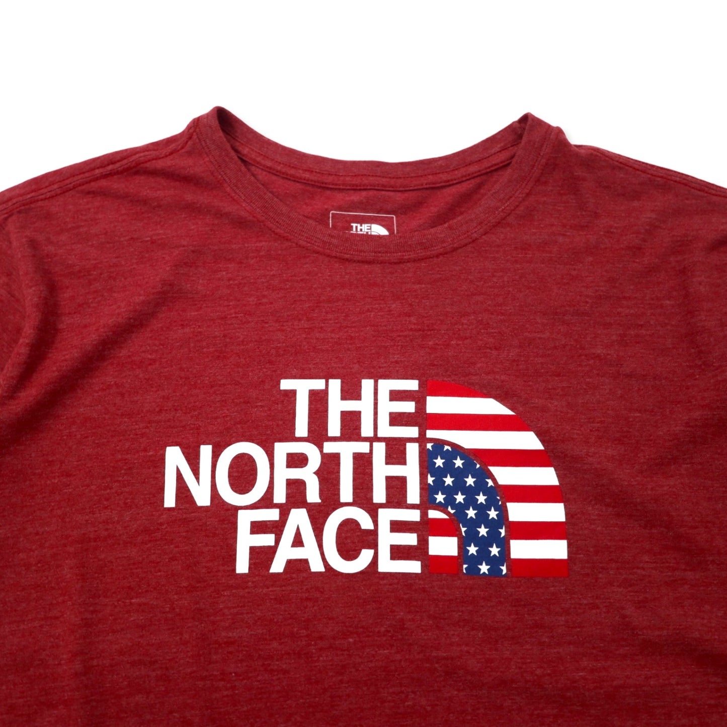 THE NORTH FACE ロゴプリント Tシャツ XL レッド ポリエステル SLIM FIT US規格 エルサルバドル製