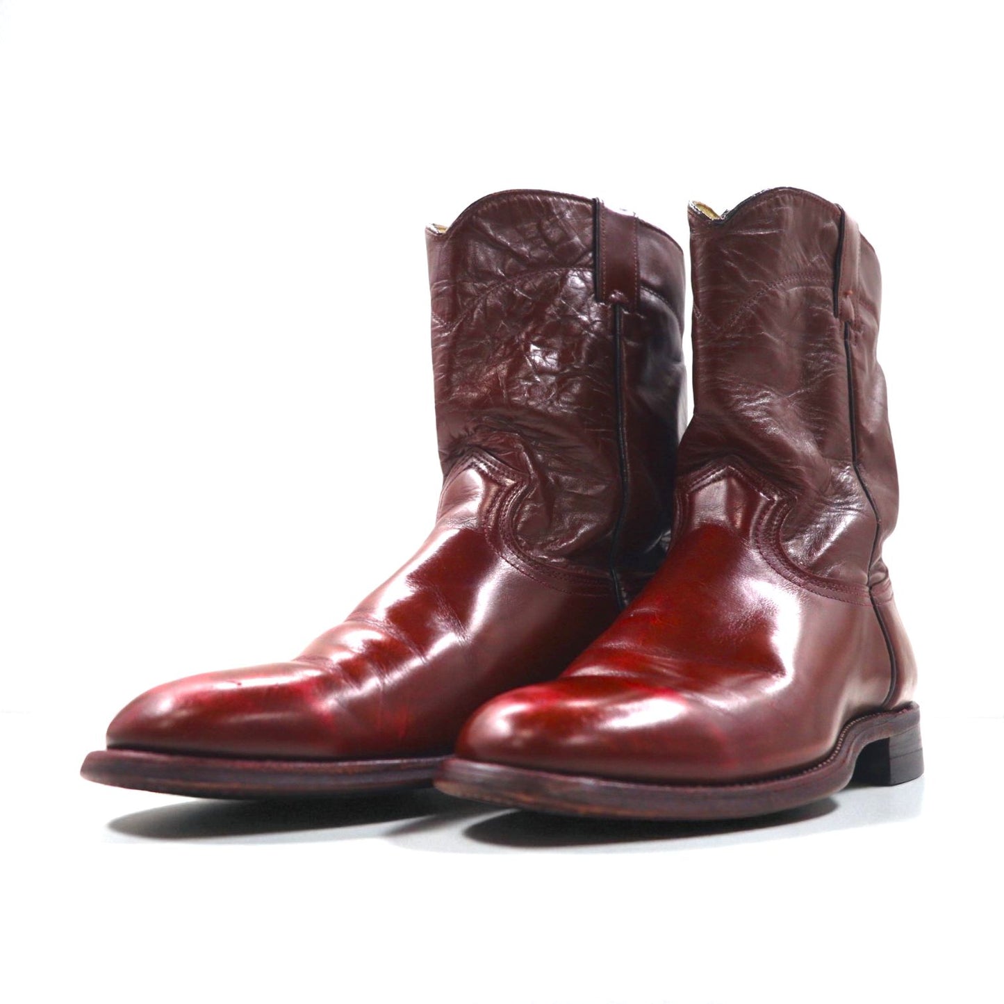 90s USA Vintage Roper Boots ローパーブーツ 27cm ペコス ウエスタン USA製 TEXAS刻印 カービングステッチ