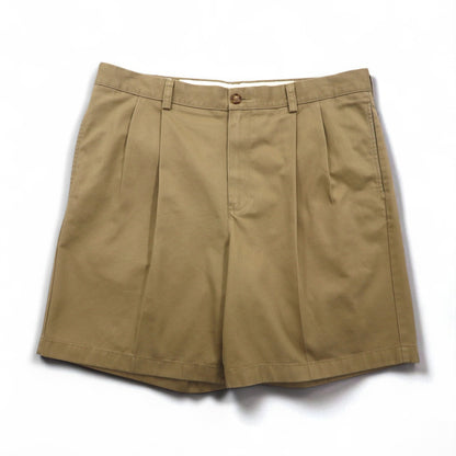 L.L.Bean クラシックフィット 2タック ショート チノパンツ ハーフパンツ L ベージュ コットン 267791