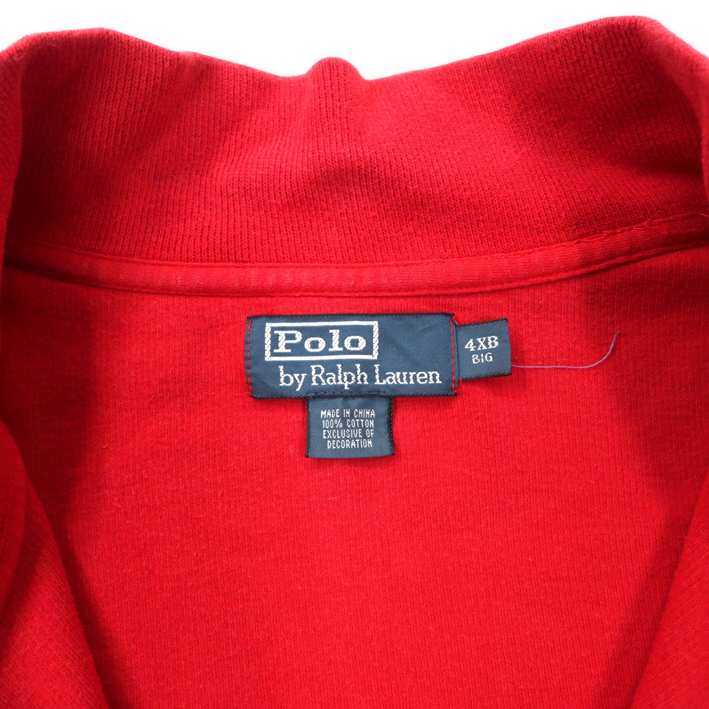 Polo by Ralph Lauren ハーフジップ スウェットシャツ 4XB レッド コットン スモールポニー刺繍