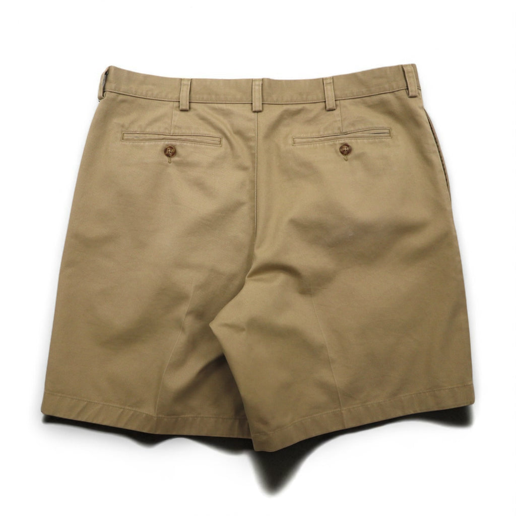 LLBean Classic Fit 2-Pleated Short Chino Pants, Size L, Beige, Cotton, 267791