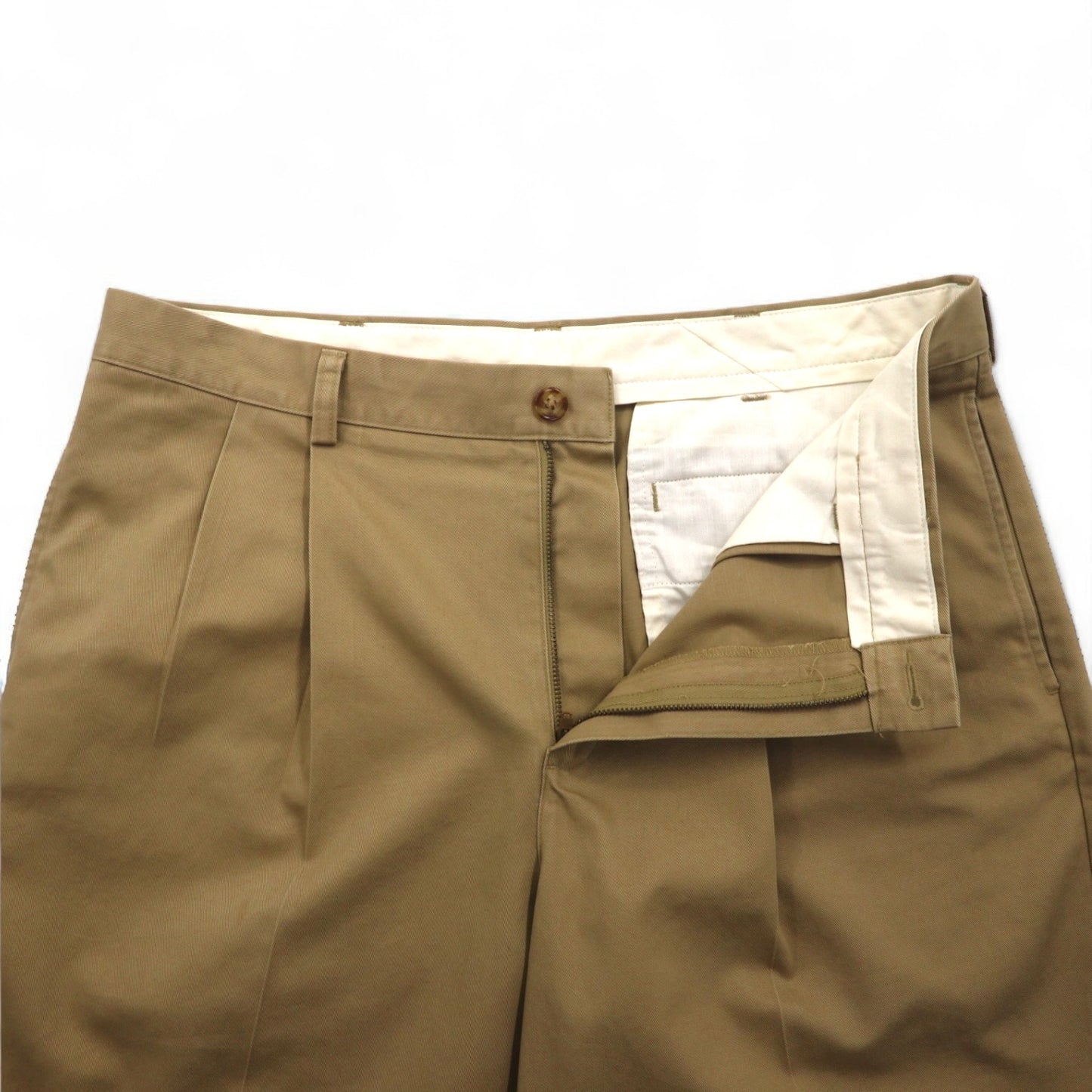 L.L.Bean クラシックフィット 2タック ショート チノパンツ ハーフパンツ L ベージュ コットン 267791