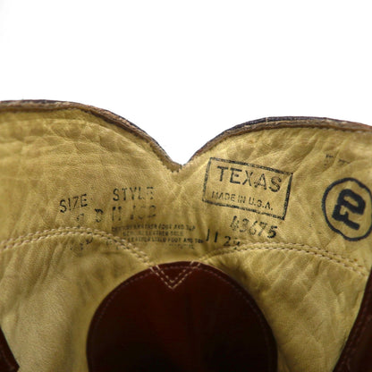 90s USA Vintage Roper Boots ローパーブーツ 27cm ペコス ウエスタン USA製 TEXAS刻印 カービングステッチ