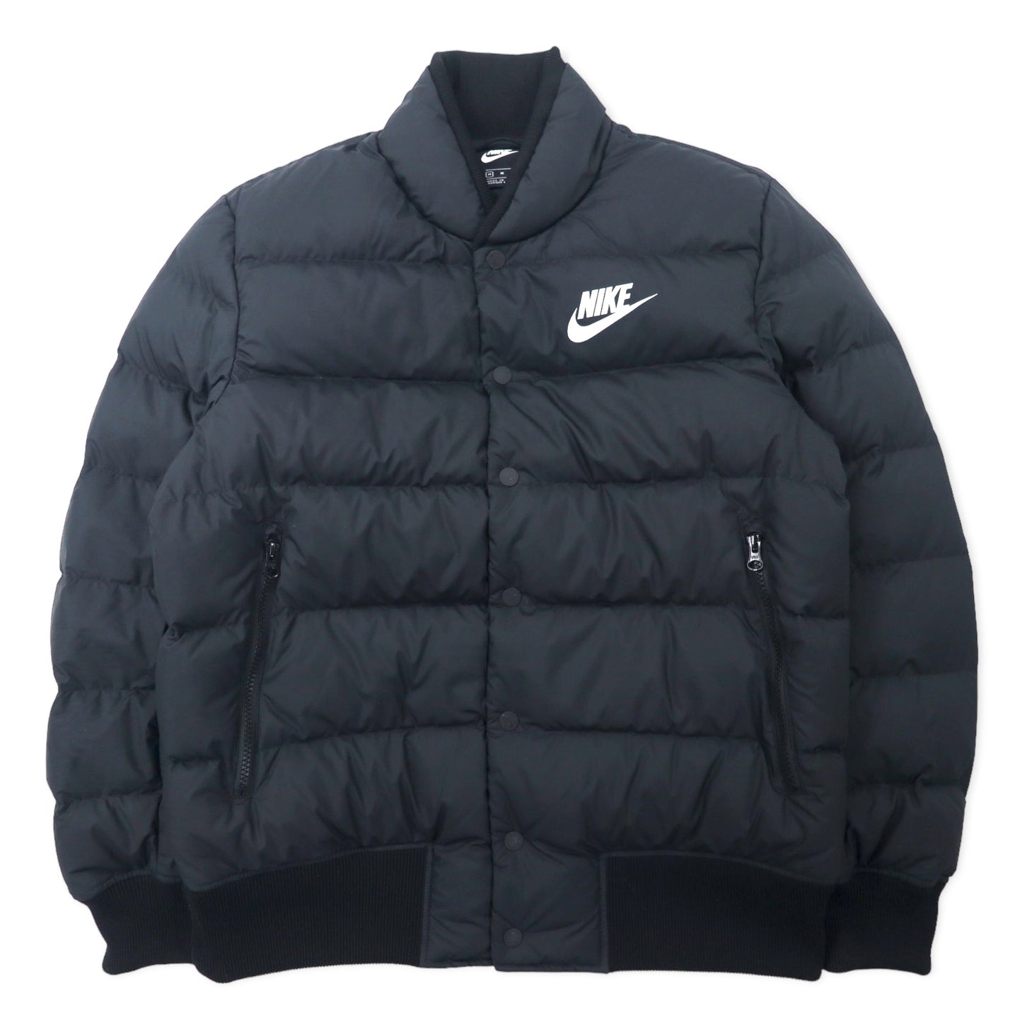 Nike Puffer Jacket M Black Polyester Swash Logo Fill down Bombr