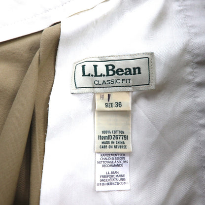 L.L.Bean クラシックフィット 2タック ショート チノパンツ ハーフパンツ L ベージュ コットン 267791