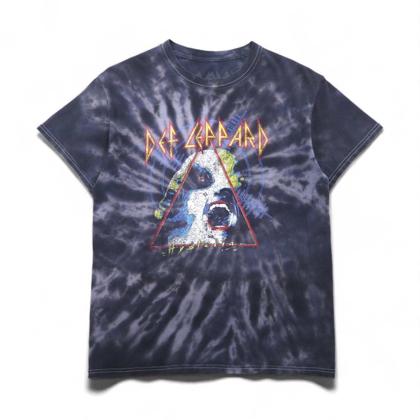 DEF LEPPARD デフレパード ロック バンド Tシャツ M グレー タイダイ ブリーチ Hysteria ヒステリア