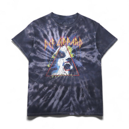 DEF LEPPARD デフレパード ロック バンド Tシャツ M グレー タイダイ ブリーチ Hysteria ヒステリア